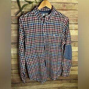Club Room Checkered Casual Dress Shirt Slim Fit Men’s Size Medium